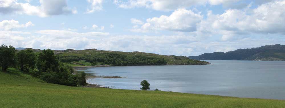 The view from the Ben Damph Lodge over the Loch