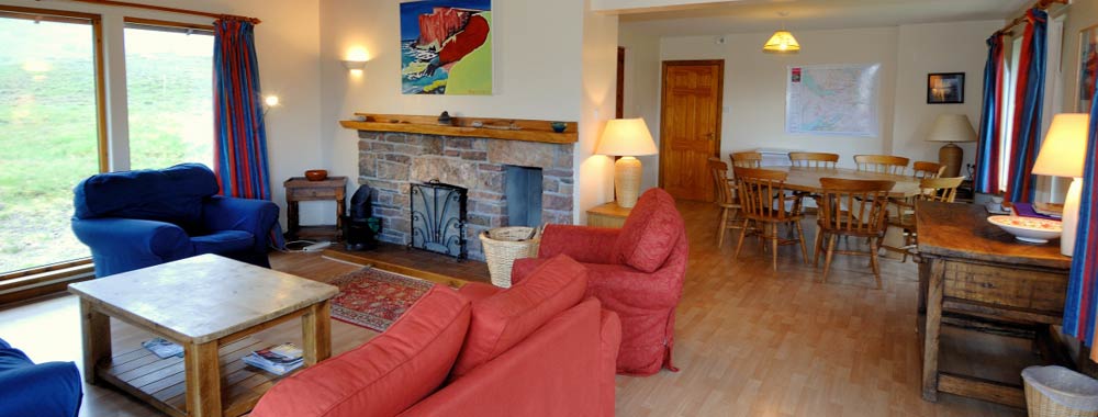 The open plan living area at the Thrail House